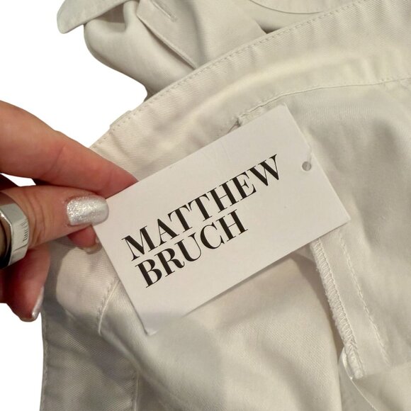 Matthew Bruch White Collared Button Down Vest NWT - Size 2 - Picture 4 of 8